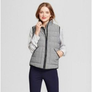 A New Day Women's Black Herringbone Quilted Lined Puffer Vest - Extra Large